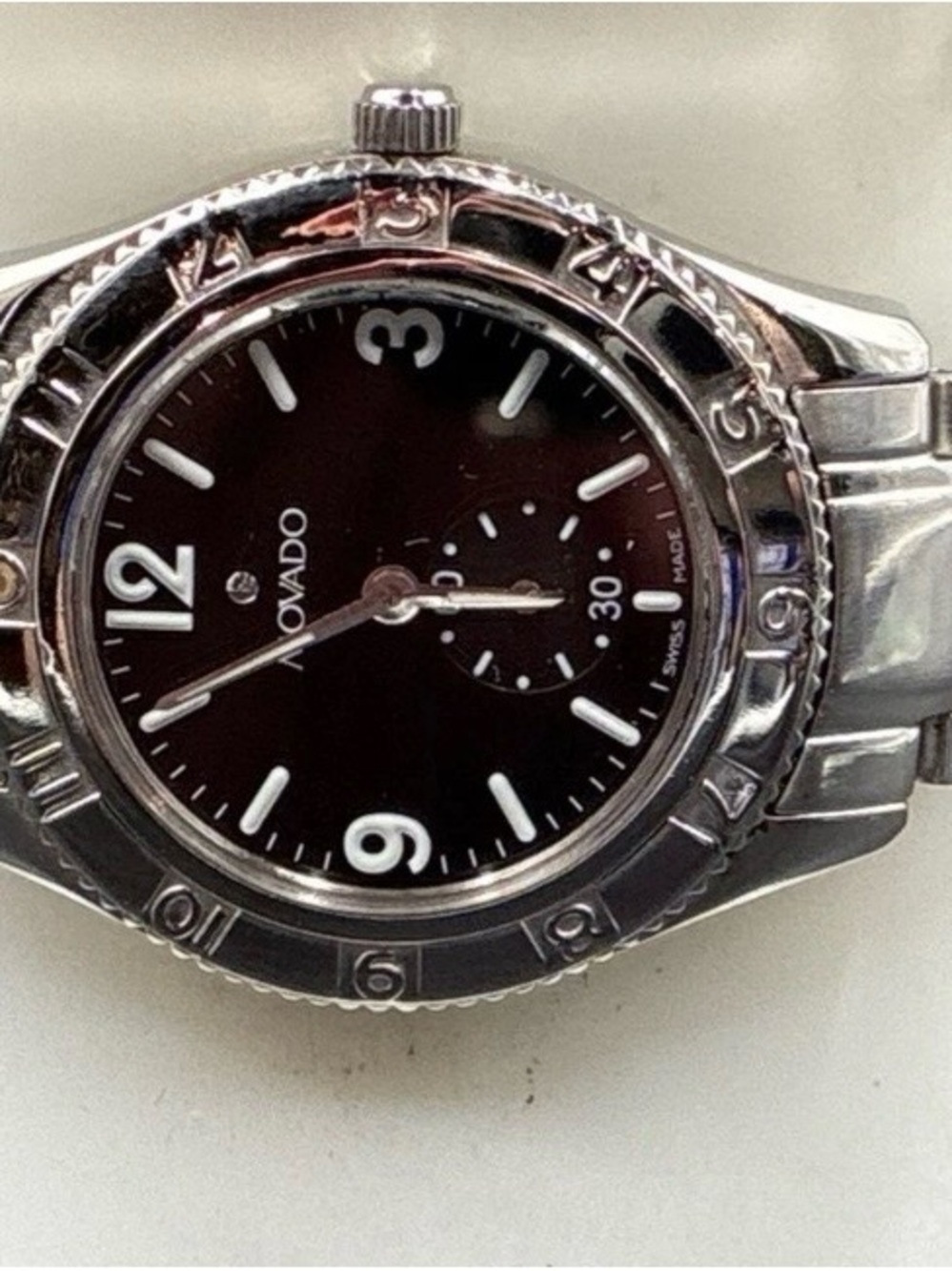 Movado Swiss Made Stainless Steel Black Dial Watch